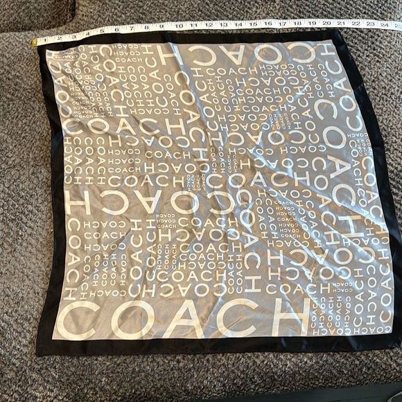 Coach black and white silk scarf - Picture 2 of 4